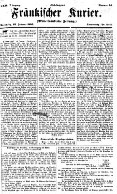 Fränkischer Kurier Donnerstag 22. Februar 1855