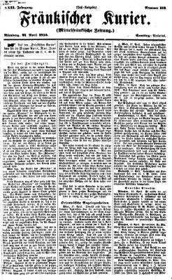 Fränkischer Kurier Samstag 21. April 1855