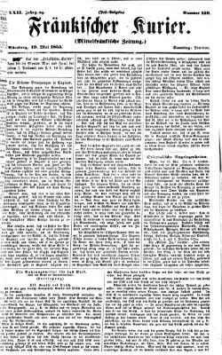 Fränkischer Kurier Samstag 19. Mai 1855