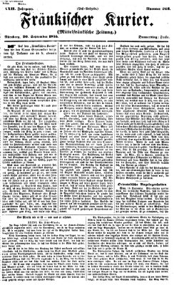 Fränkischer Kurier Donnerstag 20. September 1855