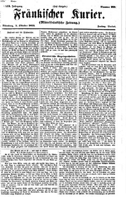 Fränkischer Kurier Freitag 5. Oktober 1855