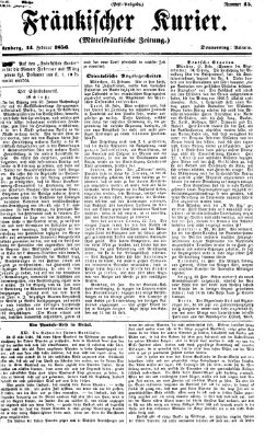 Fränkischer Kurier Donnerstag 14. Februar 1856