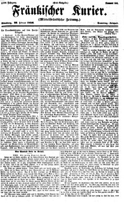 Fränkischer Kurier Samstag 23. Februar 1856