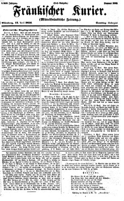 Fränkischer Kurier Samstag 12. April 1856