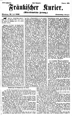 Fränkischer Kurier Donnerstag 24. April 1856