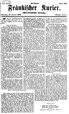 Fränkischer Kurier Dienstag 16. September 1856