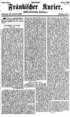 Fränkischer Kurier Freitag 19. September 1856