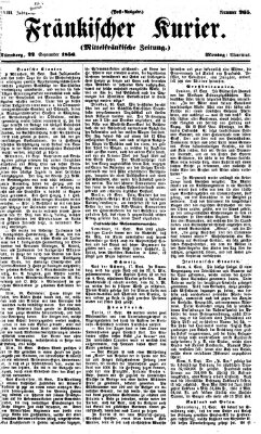 Fränkischer Kurier Montag 22. September 1856