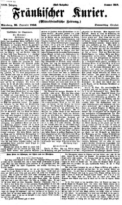 Fränkischer Kurier Donnerstag 25. September 1856