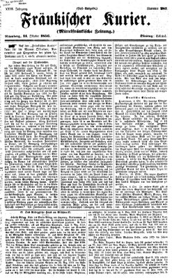 Fränkischer Kurier Dienstag 14. Oktober 1856