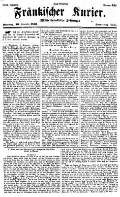 Fränkischer Kurier Donnerstag 20. November 1856