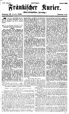 Fränkischer Kurier Samstag 29. November 1856