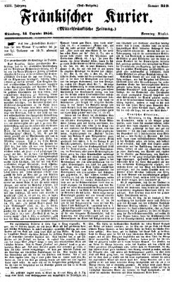 Fränkischer Kurier Sonntag 14. Dezember 1856