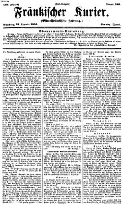 Fränkischer Kurier Sonntag 21. Dezember 1856