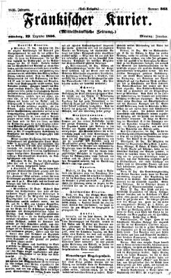 Fränkischer Kurier Montag 29. Dezember 1856