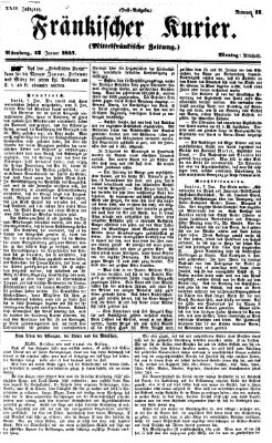 Fränkischer Kurier Montag 12. Januar 1857