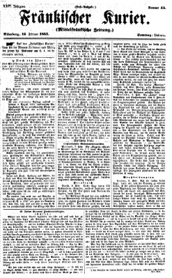 Fränkischer Kurier Samstag 14. Februar 1857