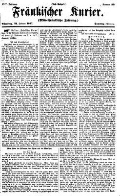 Fränkischer Kurier Samstag 21. Februar 1857