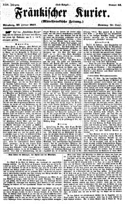 Fränkischer Kurier Sonntag 22. Februar 1857