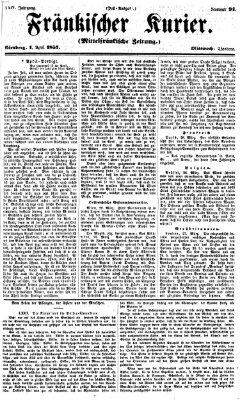 Fränkischer Kurier Mittwoch 1. April 1857