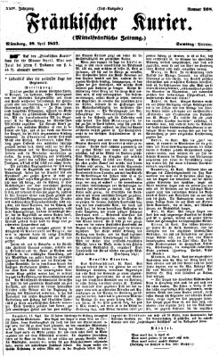 Fränkischer Kurier Samstag 18. April 1857