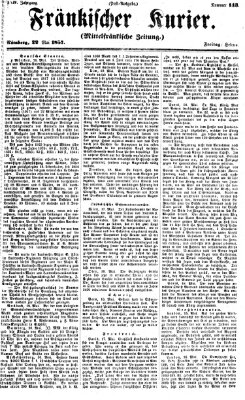 Fränkischer Kurier Freitag 22. Mai 1857