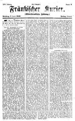 Fränkischer Kurier Freitag 7. Januar 1859