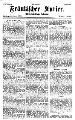 Fränkischer Kurier Montag 24. Januar 1859