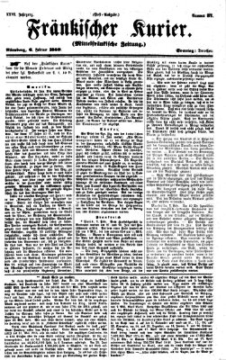 Fränkischer Kurier Sonntag 6. Februar 1859