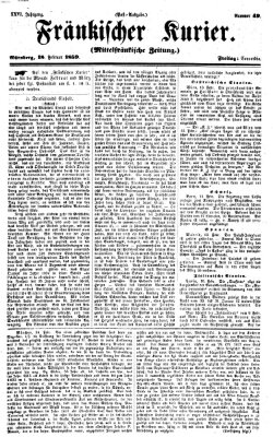 Fränkischer Kurier Freitag 18. Februar 1859