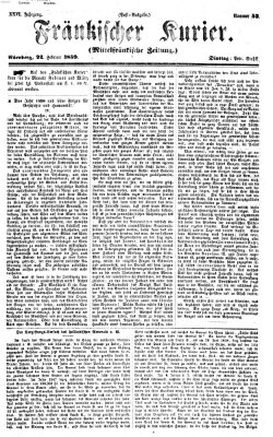 Fränkischer Kurier Dienstag 22. Februar 1859