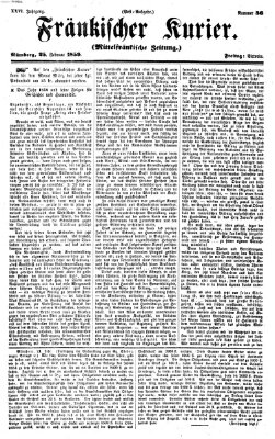 Fränkischer Kurier Freitag 25. Februar 1859