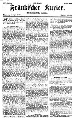 Fränkischer Kurier Freitag 15. April 1859