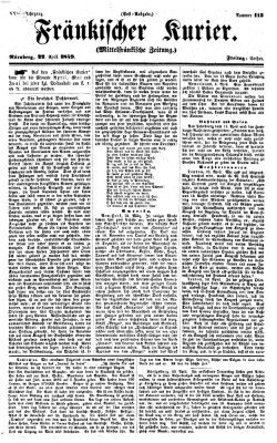 Fränkischer Kurier Freitag 22. April 1859