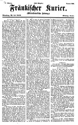 Fränkischer Kurier Montag 25. April 1859