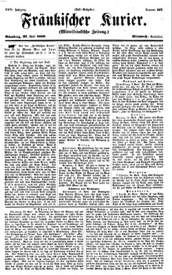 Fränkischer Kurier Mittwoch 27. April 1859