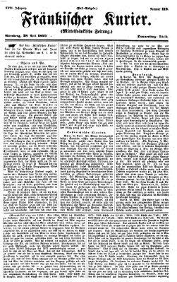 Fränkischer Kurier Donnerstag 28. April 1859