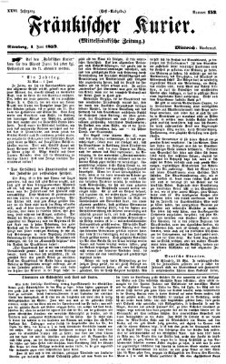 Fränkischer Kurier Mittwoch 1. Juni 1859