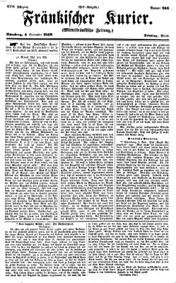 Fränkischer Kurier Sonntag 4. September 1859