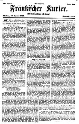 Fränkischer Kurier Samstag 10. September 1859