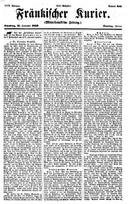 Fränkischer Kurier Sonntag 11. September 1859