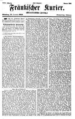 Fränkischer Kurier Donnerstag 15. September 1859