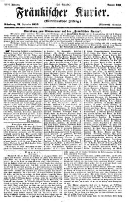 Fränkischer Kurier Mittwoch 21. September 1859