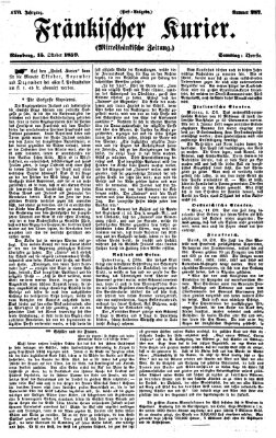 Fränkischer Kurier Samstag 15. Oktober 1859