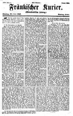 Fränkischer Kurier Samstag 22. Oktober 1859