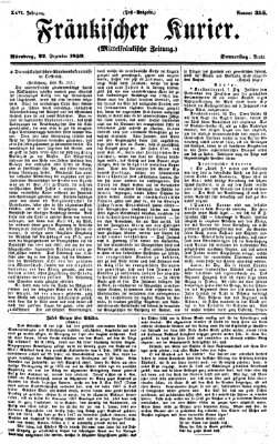 Fränkischer Kurier Donnerstag 22. Dezember 1859