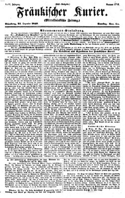 Fränkischer Kurier Samstag 24. Dezember 1859