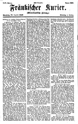 Fränkischer Kurier Sonntag 25. Dezember 1859