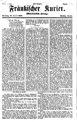 Fränkischer Kurier Samstag 31. Dezember 1859