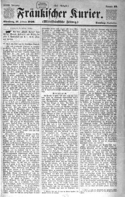 Fränkischer Kurier Samstag 11. Februar 1860